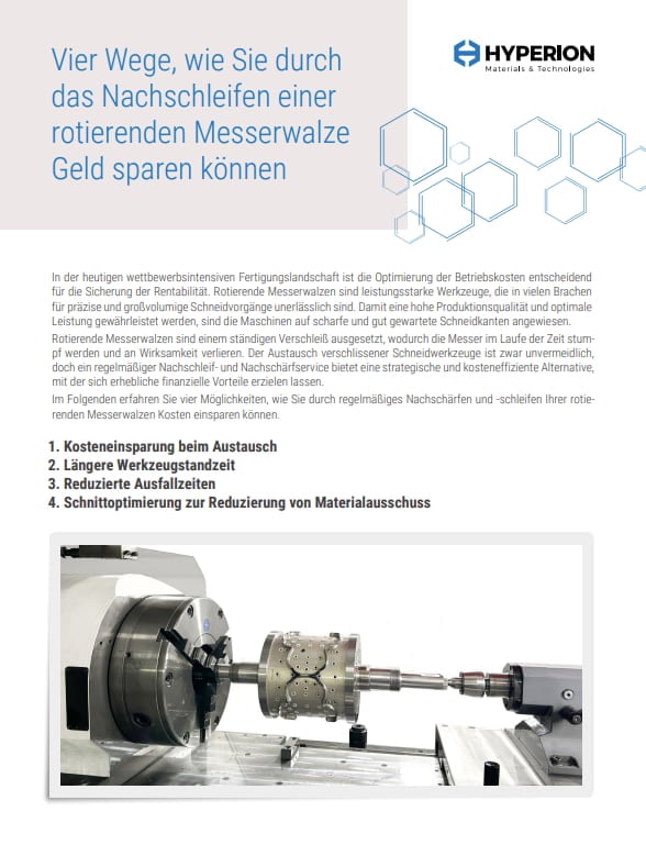 Vier Wege, wie Sie durch das Nachschleifen einer rotierenden Messerwalze Geld sparen können