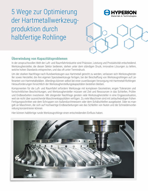 Steigerung der Werkzeugfertigungskapazität durch den Einsatz von halbfertigen Werkzeugrohlingen