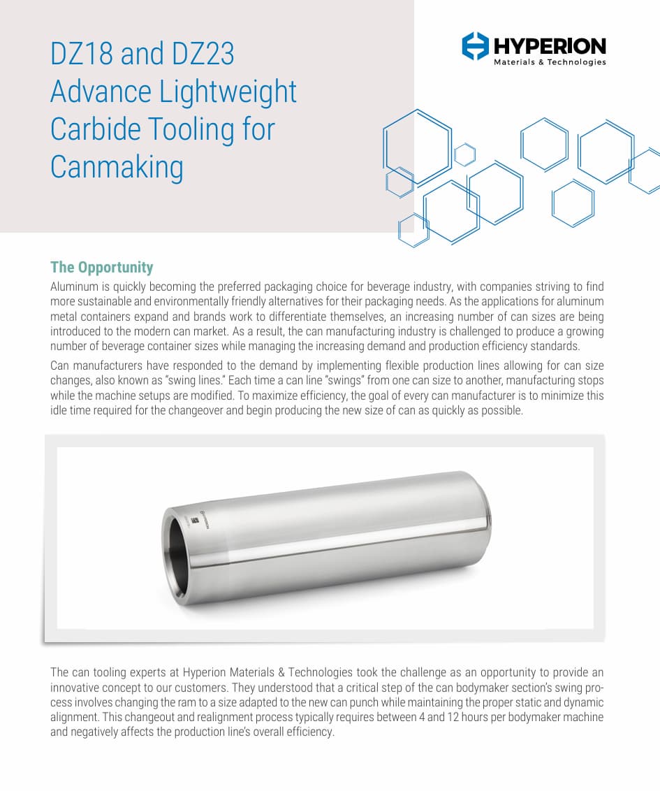 DZ18 & DZ23:  Faster Bodymaker Swings and More Flexible Canmaking