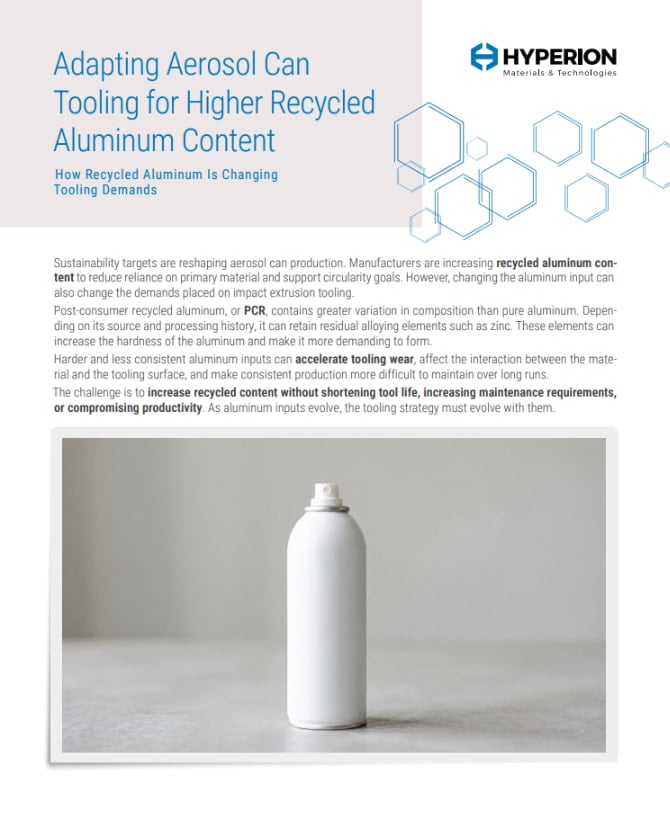 Adapting Aerosol Can Tooling for Higher Recycled Aluminum Content