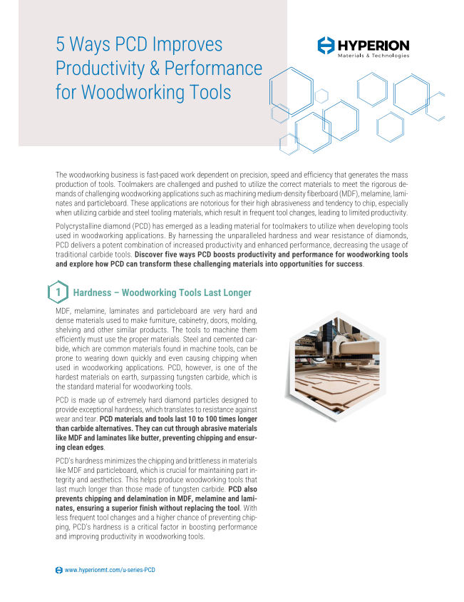 5 Ways PCD Improves Productivity & Performance for Woodworking Tools