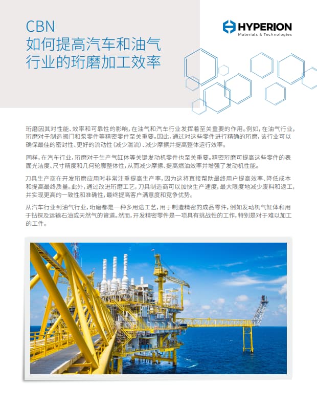 CBN如何提高汽车和油气行业的珩磨加工效率