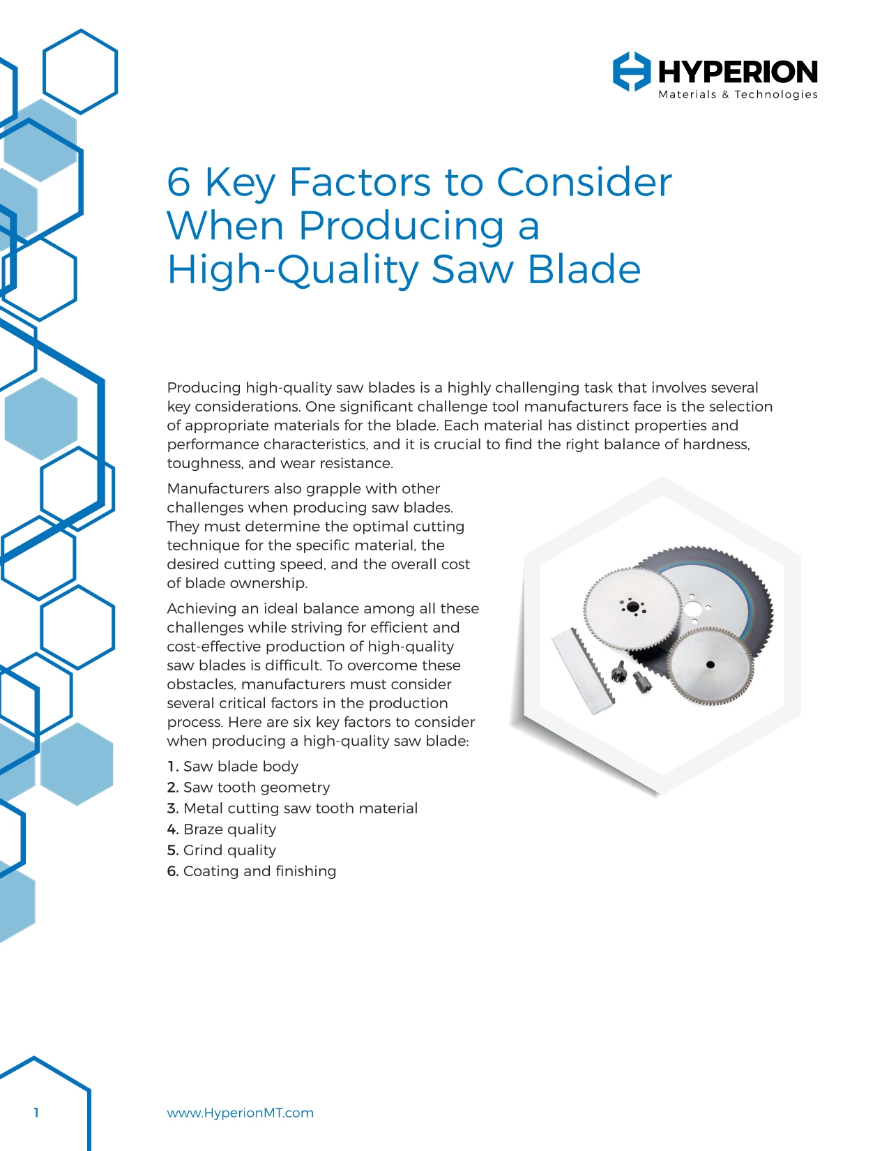 6 Key Factors to Consider When Producing a High-Quality Saw Blade