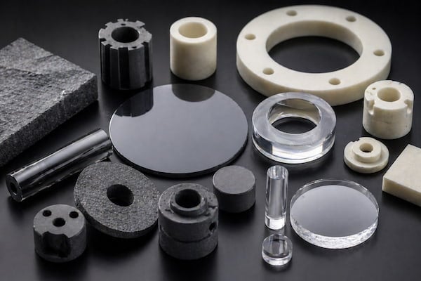 A set of advanced industrial ceramics solutions polished.