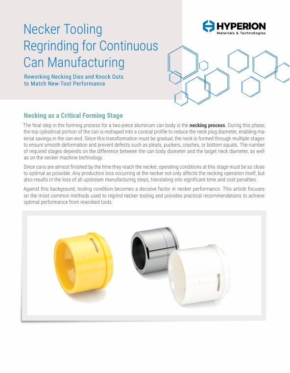 Regrinding Can Necker Tooling