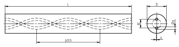 Hyperion cemented carbide rod with 2 helical coolant holes