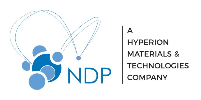 NanoDiamond Products (NDP) logo with Hyperion Materials & Technologies